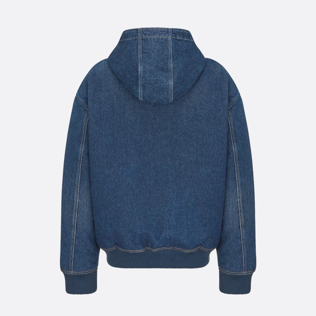 Dior Men's Spring And Fall Navy Blue Letter Print Zipper Hooded Long Sleeve Jacket #73271