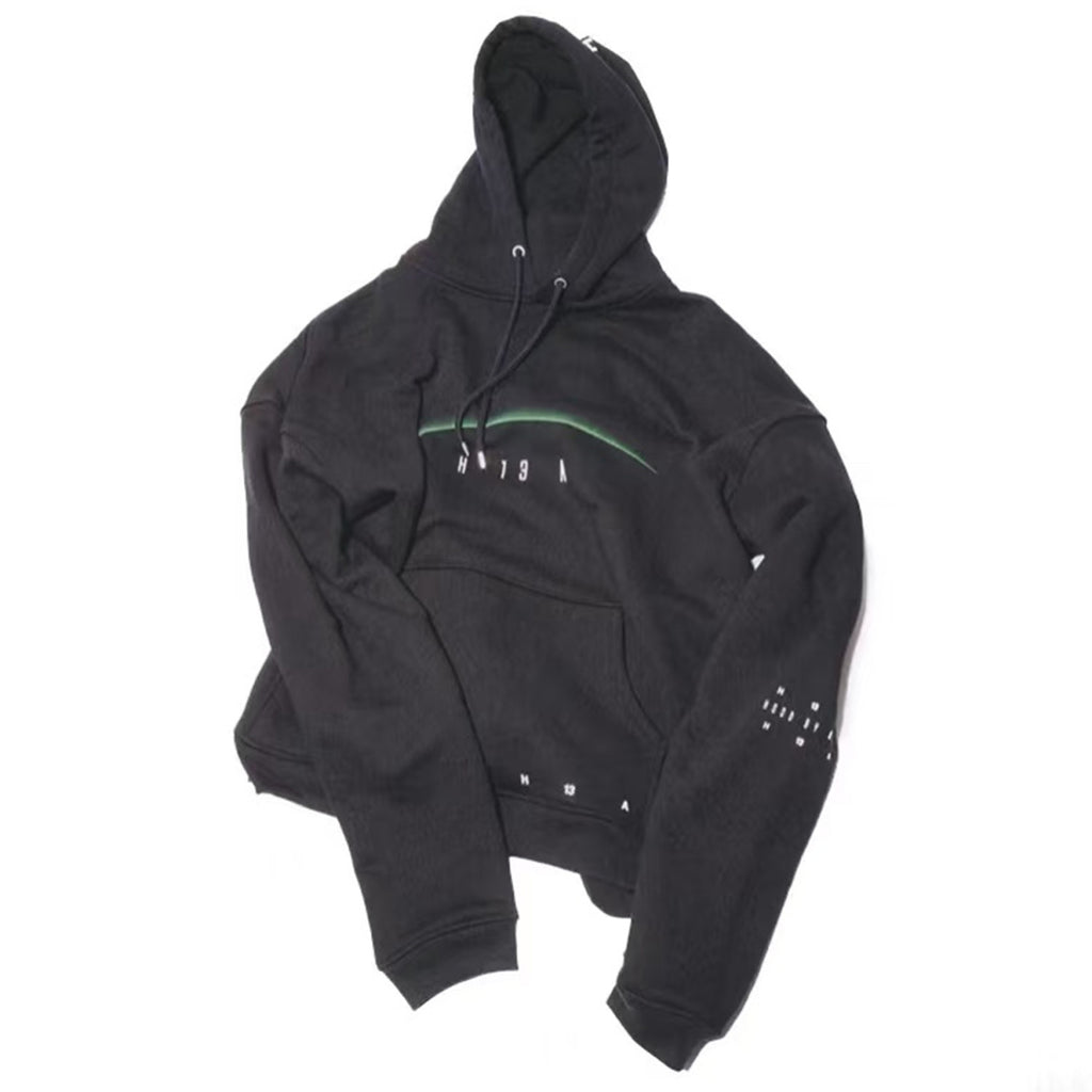 HOOD BY AIR  Men's Fall And Winter Hba Style Deconstructed Reversible Sweatshirt Kanye On The Same Series Vibe Hip-hop Trend High Street Black Sweatshirt Ngvp #2489