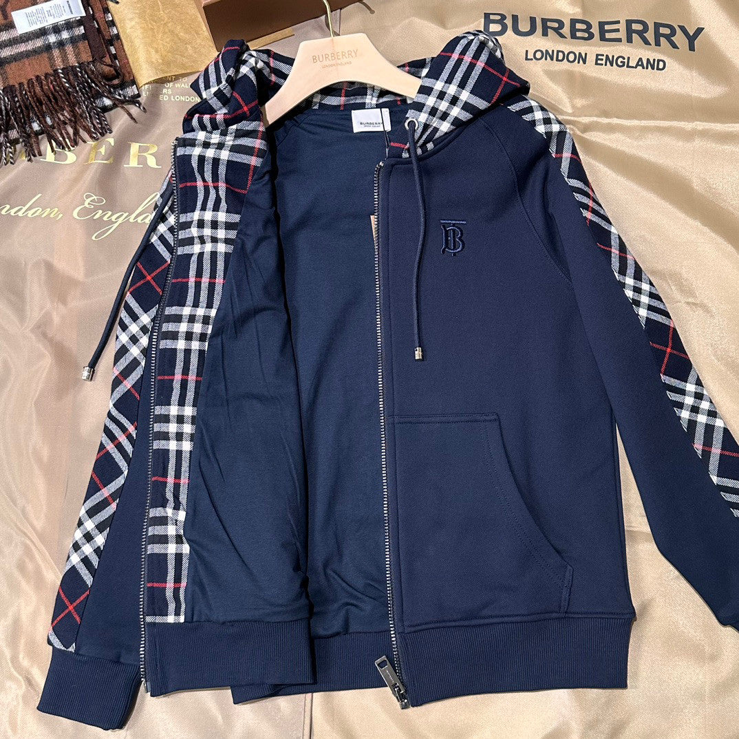 Burberry Long Sleeved Hooded Zippered Jacket #96461