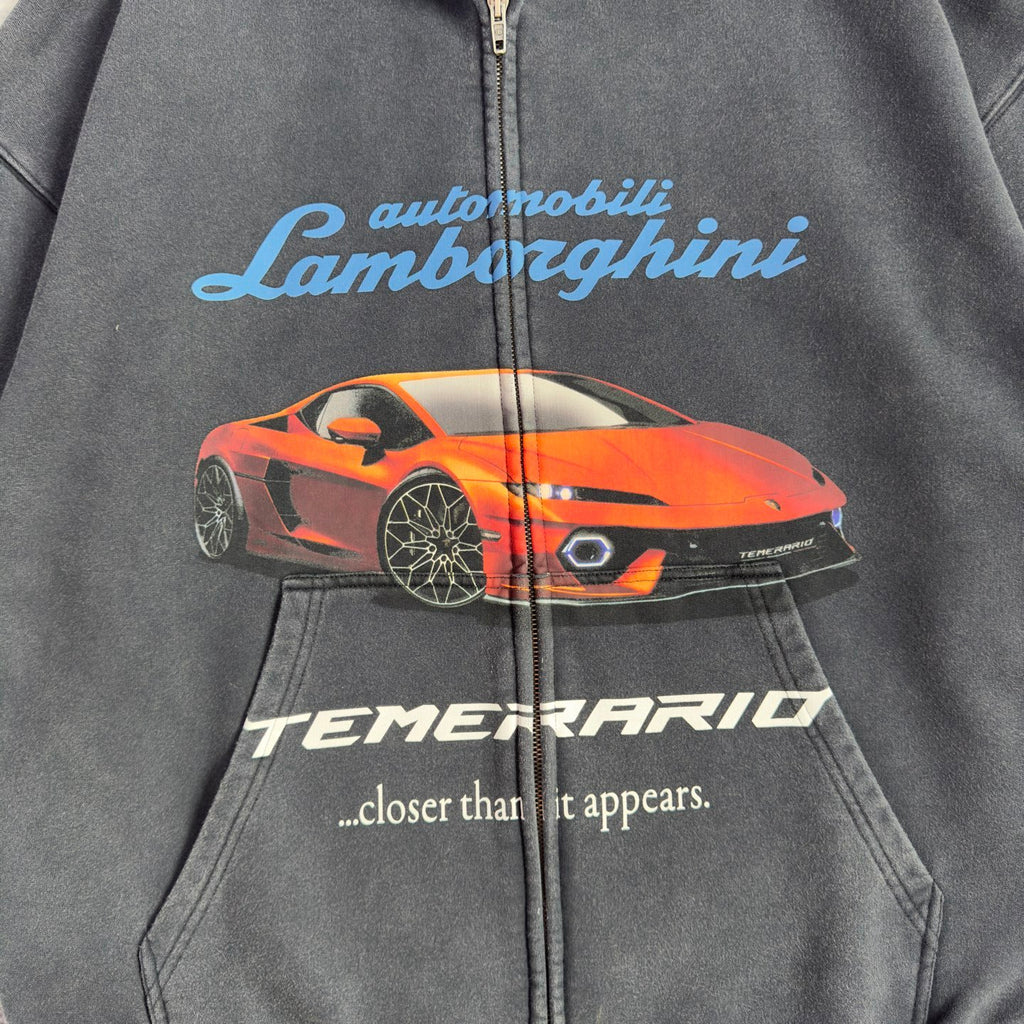 Balenciaga Automobili Lamborghini Hoodie Men's Spring/Autumn Solid Color Classic Printed Zipper Sweatshirt Pullover Hoodie#78122