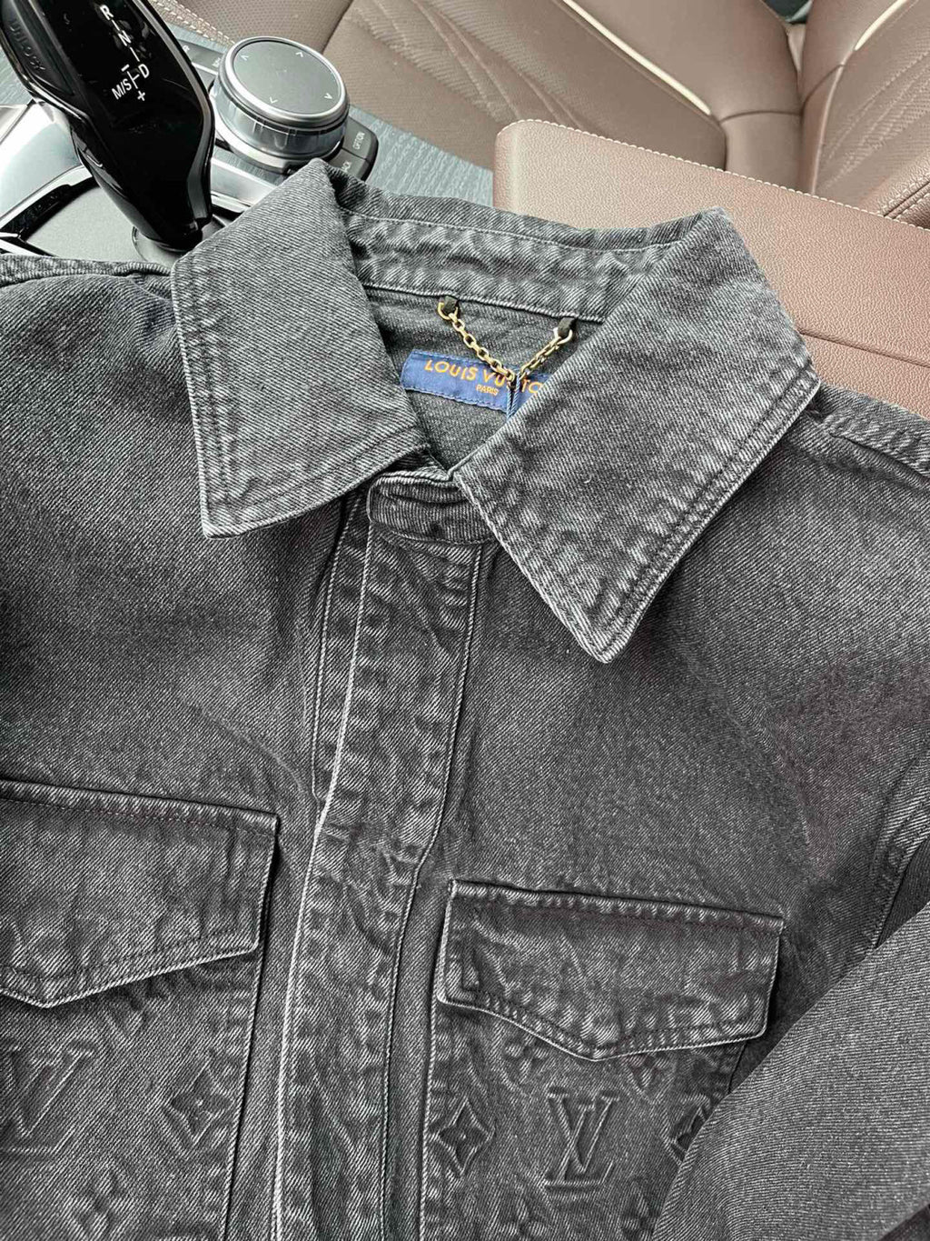Louis Vuitton Men's Fall/Winter Three-dimensional Embossed Pocket Denim Jacket Pants Set Suit #97227