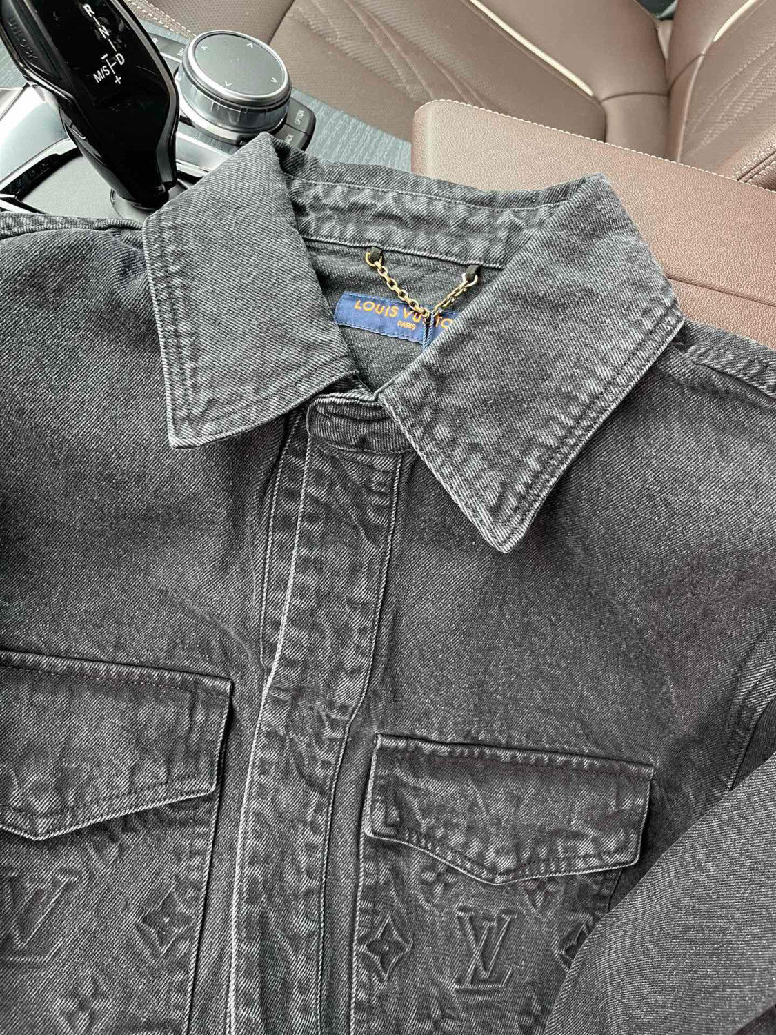 Louis Vuitton Men's Fall/Winter Three-dimensional Embossed Pocket Denim Jacket Pants Set Suit #97227