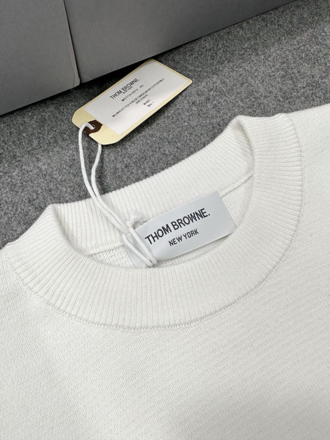 Thom Browne Men's Spring. Autumn And Winter Round Neck Solid Color Cotton Striped Long Sleeve Pullover Knitted Sweater Ngvp #1944