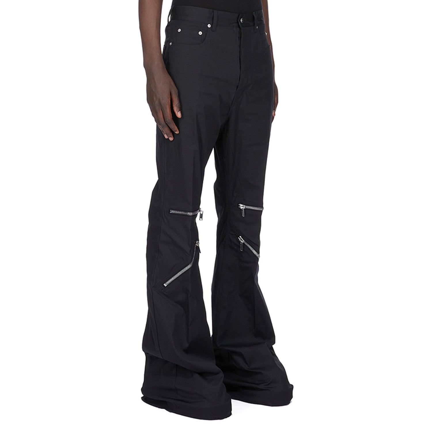 Rick Owens Men's Dark Style Trend Zipper God Pants Skinny Leg Long Flared Trousers Trendy High Street Men's Clothing Ngvp #1994