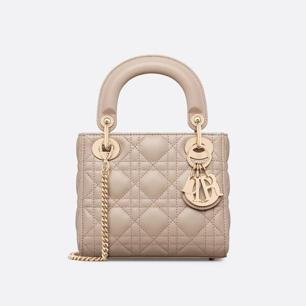 Dior Lady Women's Solid Color Metal Pendant Removable Chain Shoulder Strap Wicker Pattern Sheepskin Leather Single Shoulder Crossbody Handbag Bag Bags #77461