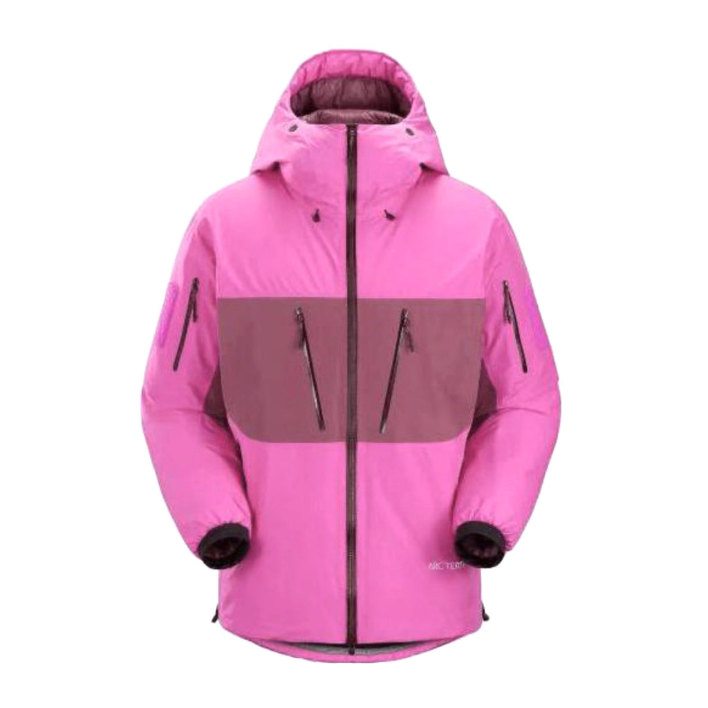 Arcteryx Men's And Women's Fall And Winter Splicing Logo Hard Shell Hooded Zipper Down Long Sleeved Jacket #73883