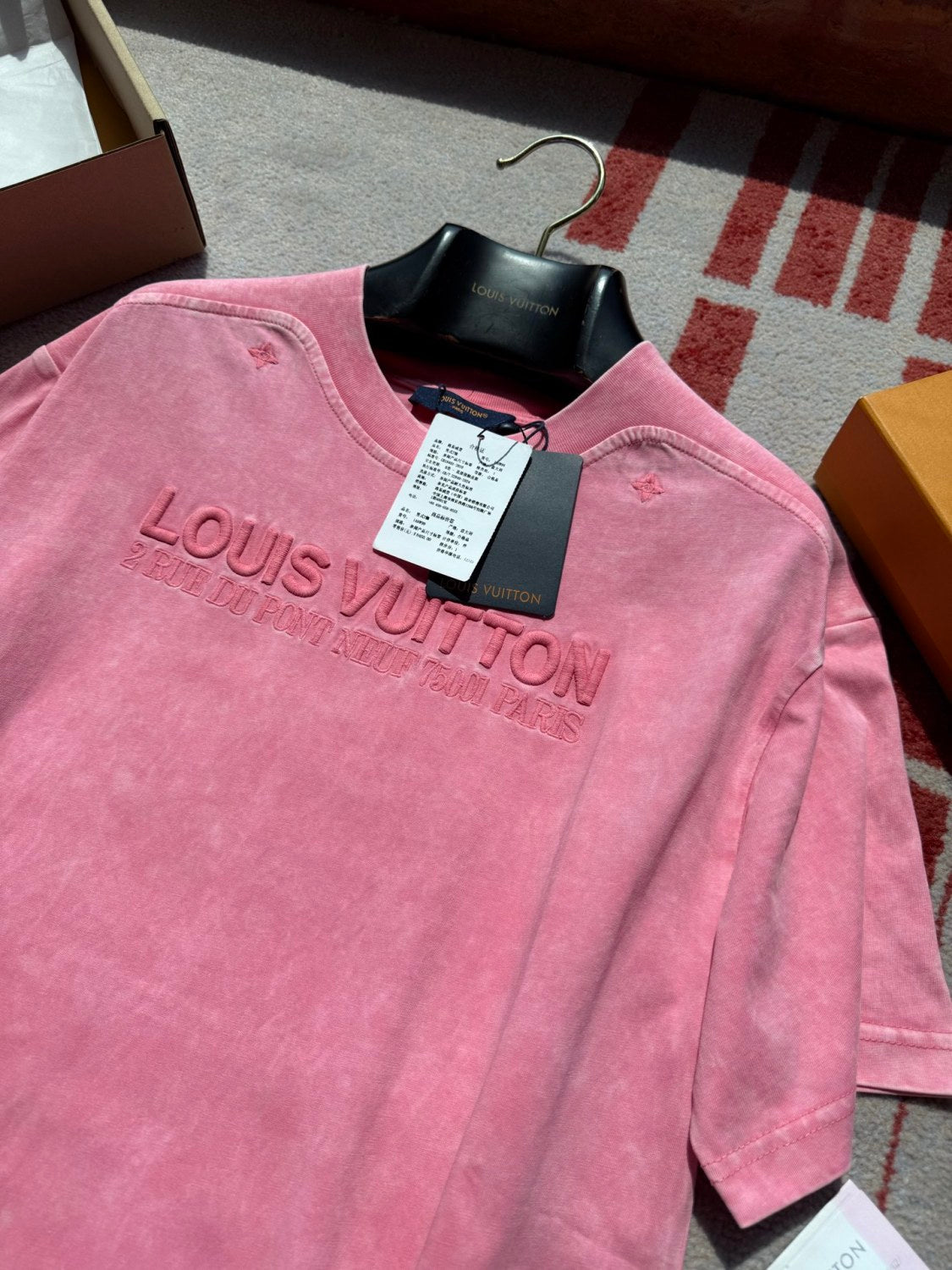 Louis Vuitton Men's And Women's Summer Solid Color Embroidered Letter Print Cotton Crew Neck Short Sleeve T-shirt #77211