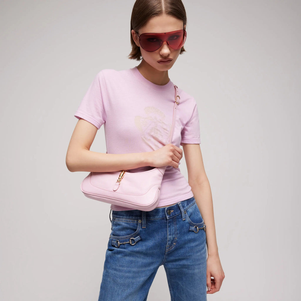Gucci Jackie Slim Series Medium Shoulder Bag La Famiglia Series Demna Clutch Pink Underarm Bag Classic Vintage Elegant Casual Bags 863137AAGDJ5825 #197407