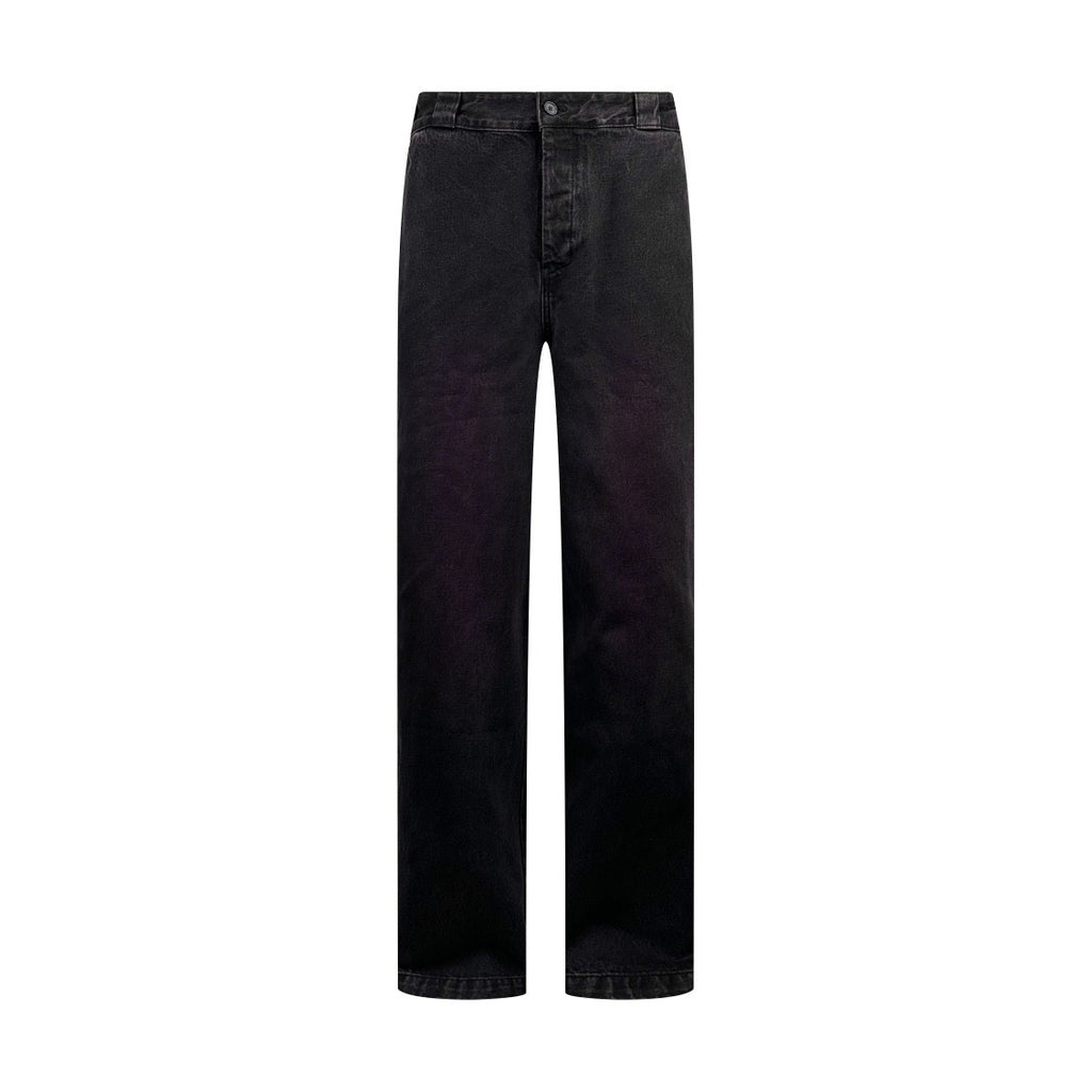 Prada Men's Spring and Autumn Solid Color Mid Waist Button Loose Jeans Pants #74355