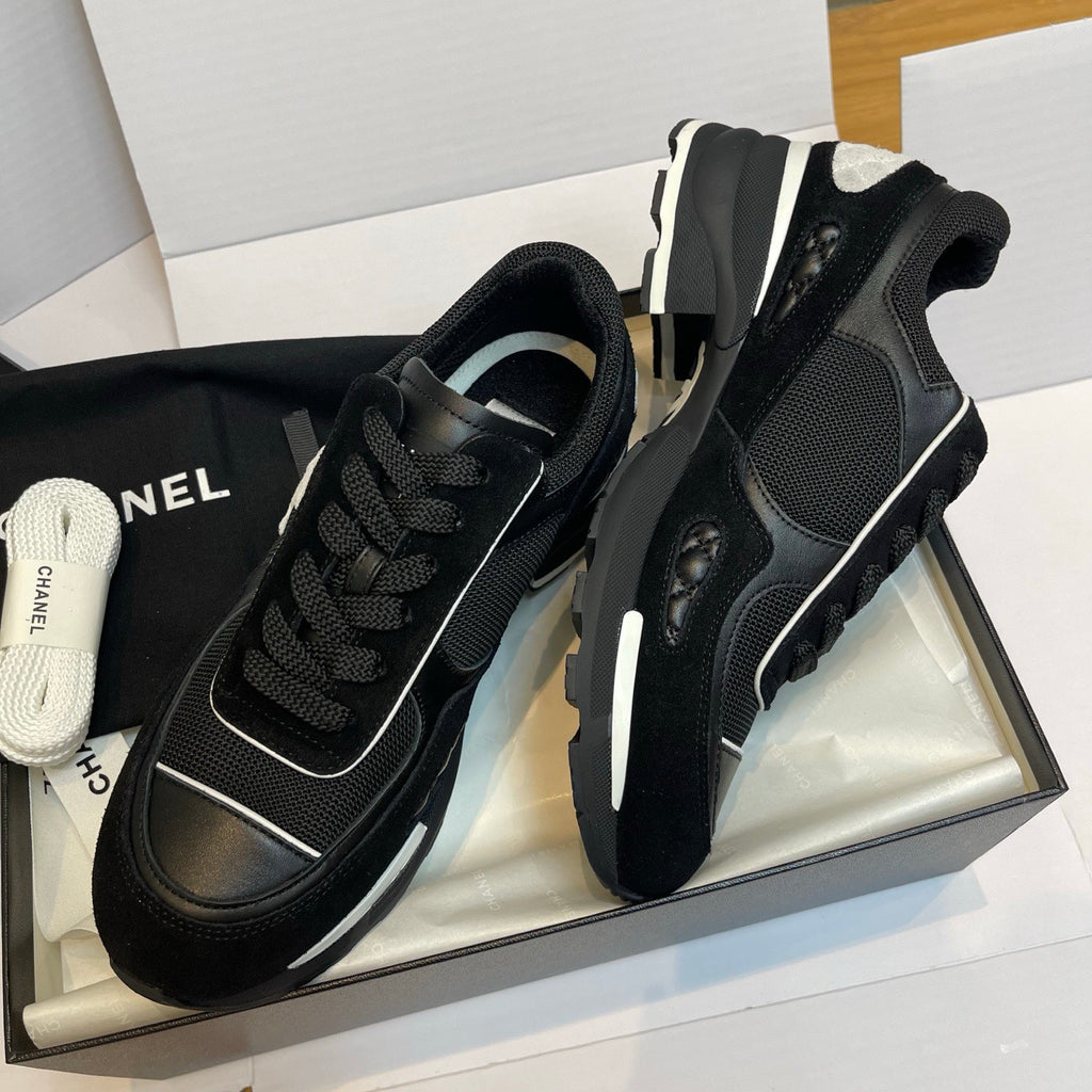 Chanel Sneakers Mixed Fibers Suede Calfskin Calfskin #335038