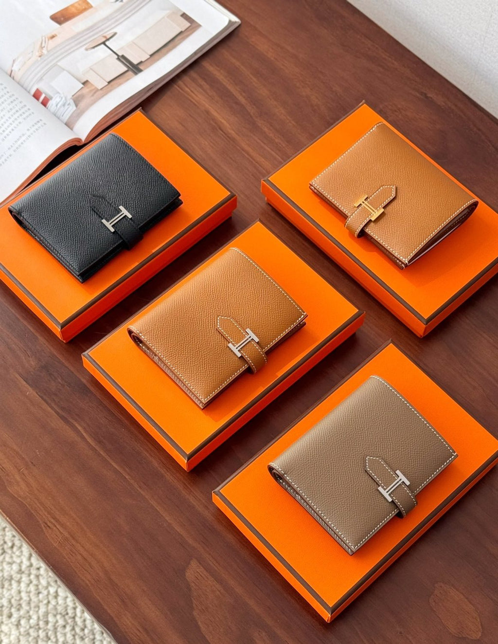 Hermes Bearn H-clip Short Wallet: Stylish And Elegant Epsom Calfskin Card Holder Bag Bags #170043