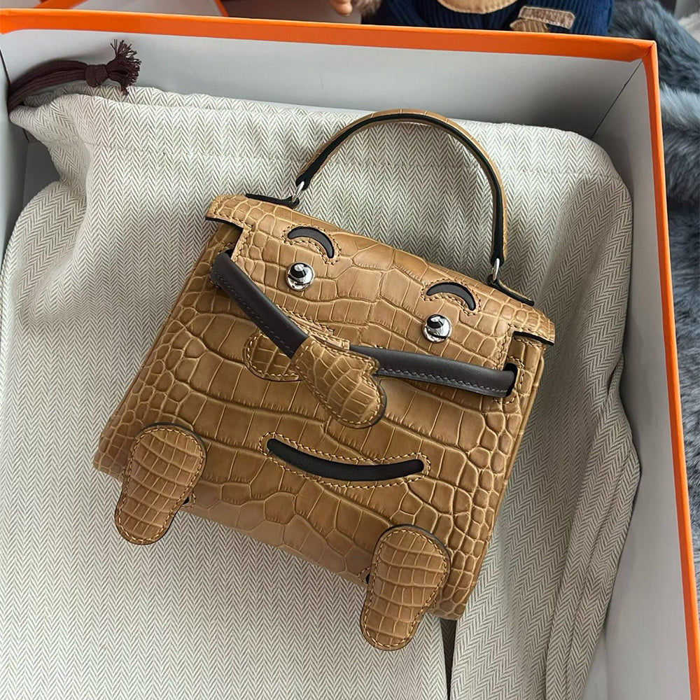 Hermes Kelly Doll Kraft Paper 2H Millennium Doll Top-grain Genuine Imported Alligator Leather Shoulder Crossbody Bag Bags For Other Colours Please Contact Customer Service #195072