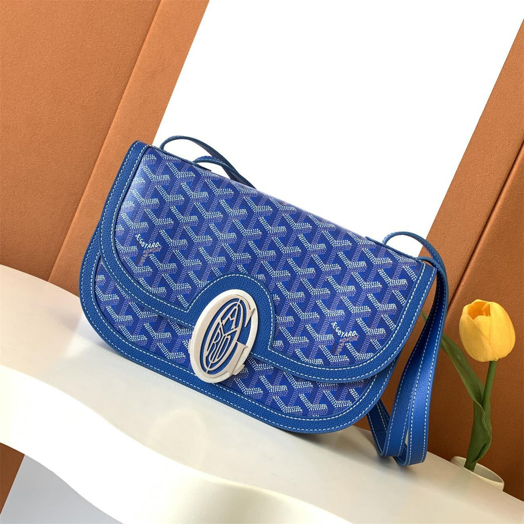 GOYARD Men's and Women's Old Flower Full Print Adjustable Shoulder Strap Canvas Patchwork Leather Flap Messenger Bag Shoulder Crossbody Bags #75318