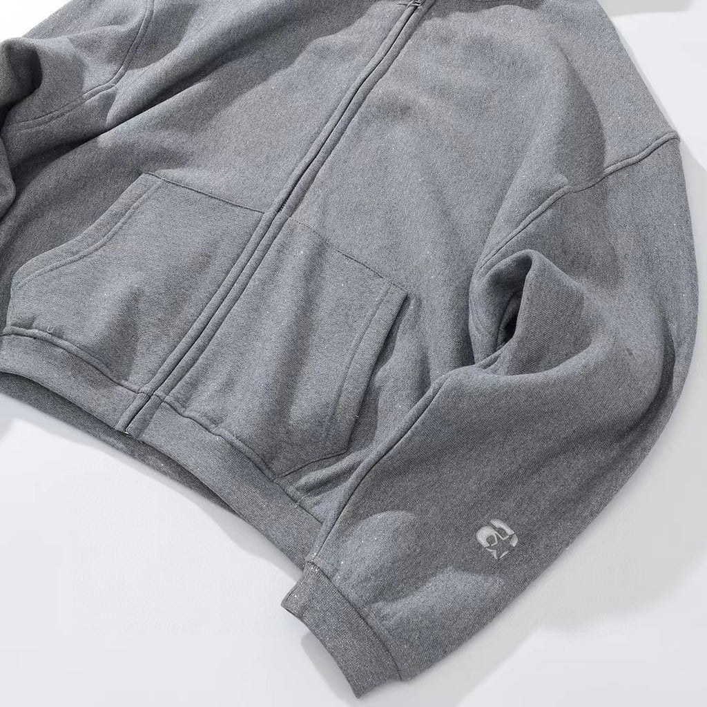 Alexander Wang Gray Zippered Loose Hooded Sweatshirt Ngvp #6687