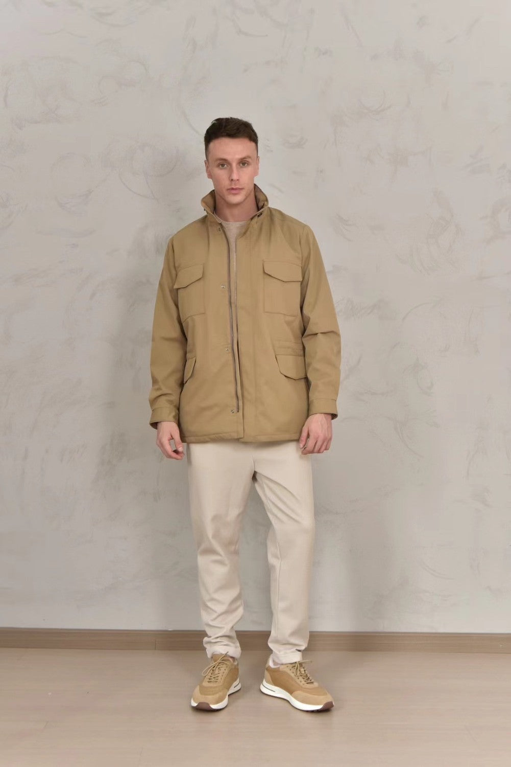 Loro Piana Men's Spring Solid Traveller Windmate® Jacket Standing Collar Long Sleeve Zipper Casual Fitted Jacket Ngvp #8652
