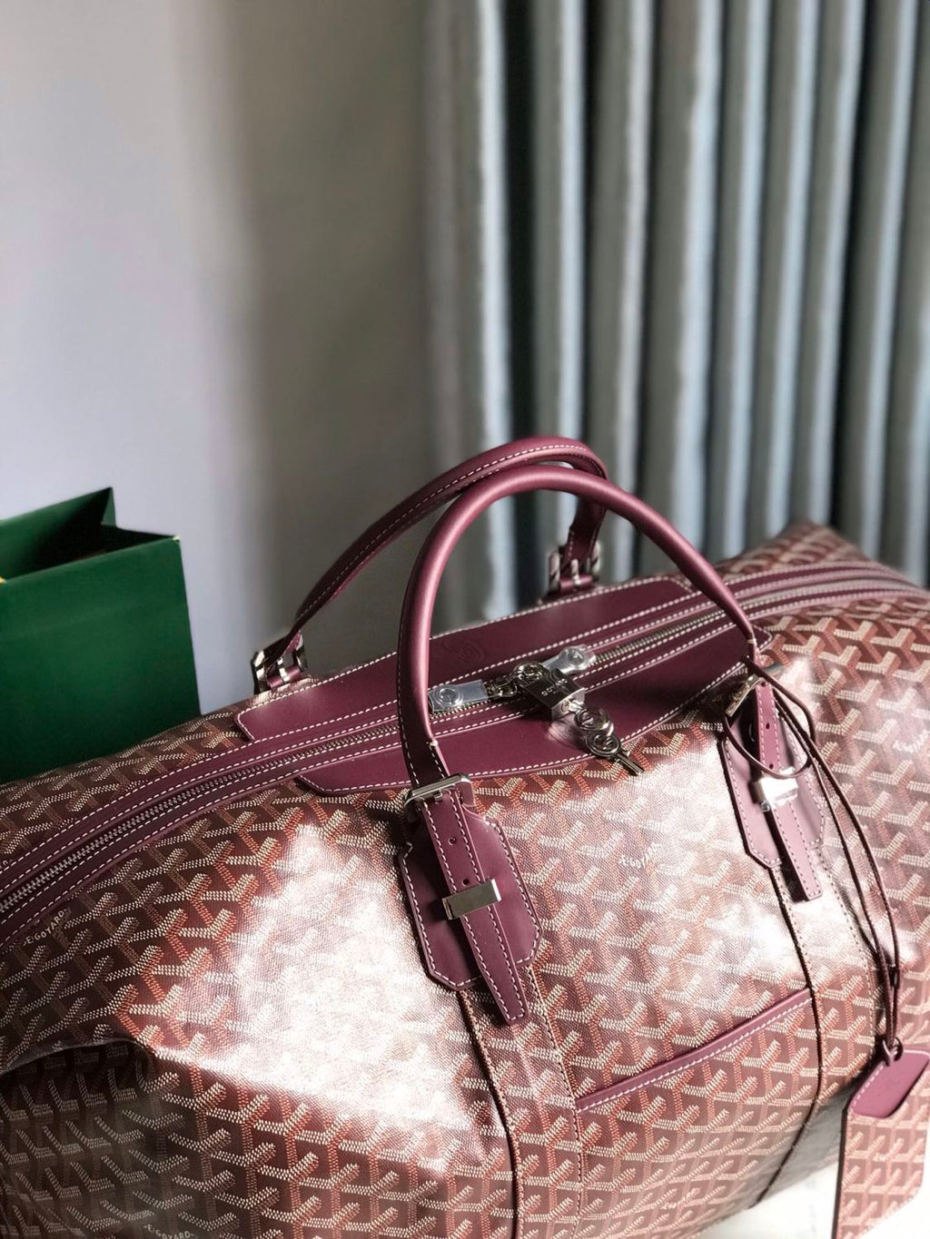 GOYARD Bowling45 Men's And Women's Fashion Classic All-over Print Zipper Closure Canvas Leather Oversized Travel Bag Bags BOWLIN045TY33CL33P #78364