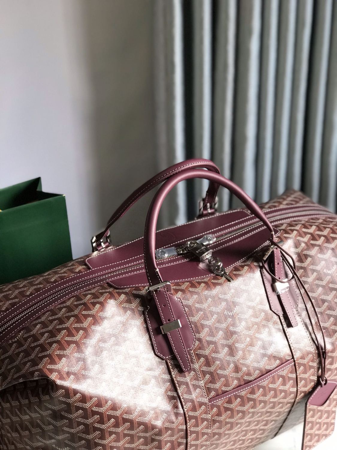 GOYARD Bowling45 Men's And Women's Fashion Classic All-over Print Zipper Closure Canvas Leather Oversized Travel Bag Bags BOWLIN045TY33CL33P #78364