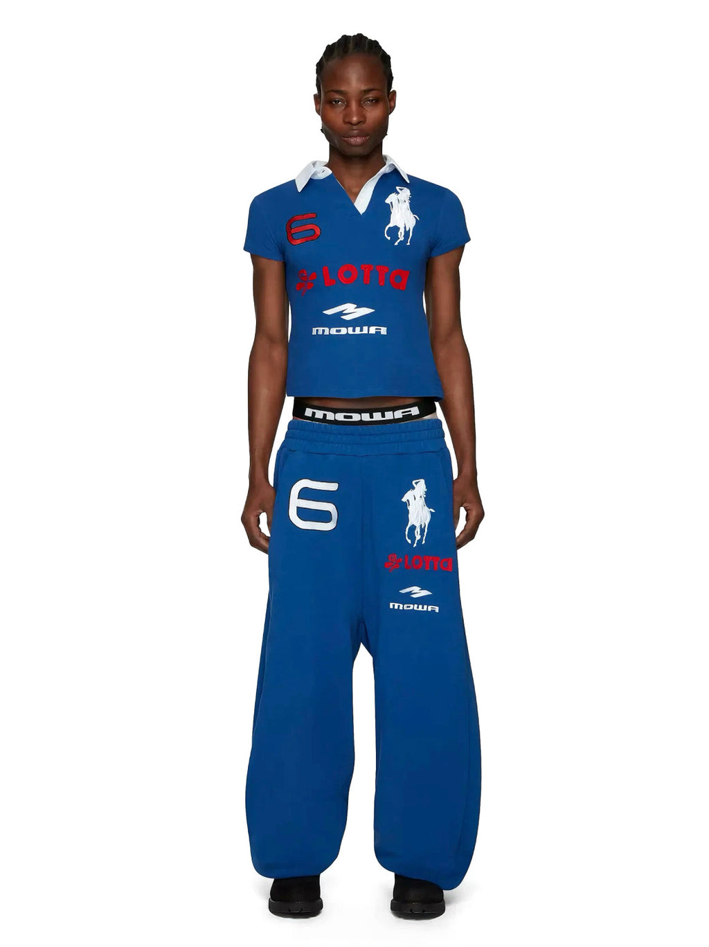 Mowalola Atl Opium Yvl Style Angel War Horse Embroidered Baggy Loose Wide Leg Sweatpants Men's Spring And Fall Fashion Pants #81432