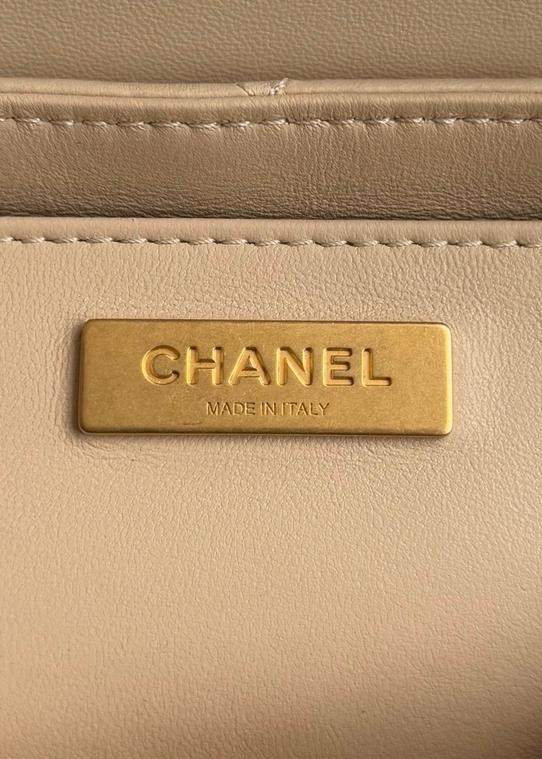 Chanel Women's Horizontal Trumpet Apricot Kelly Bag Lambskin Apricot Antique Gold Buckle Shoulder Crossbody Handbag #332359
