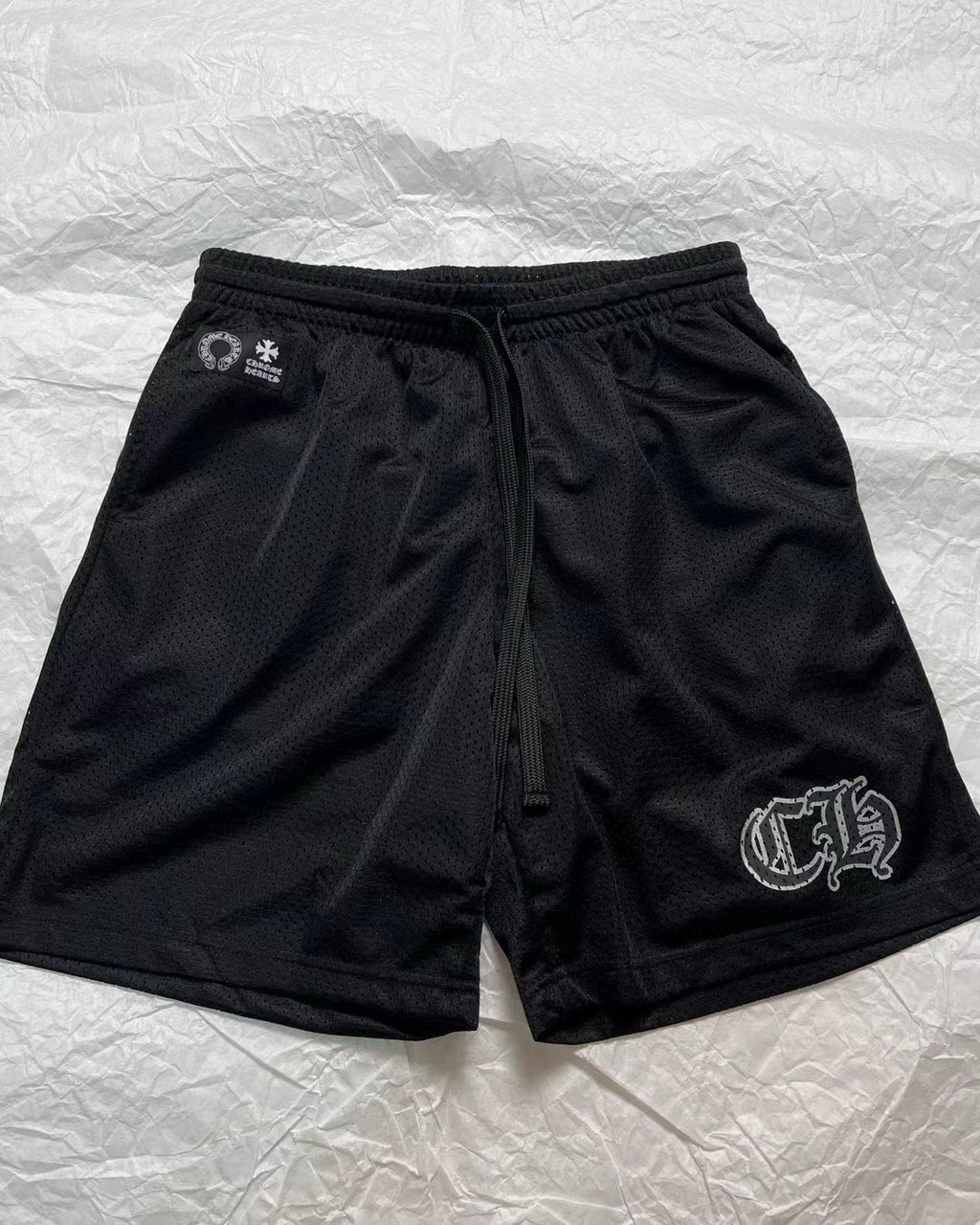 Chrome Hearts Men's Spring/Summer Printed Stretch Drawstring Loose Fit Athletic Shorts Black  #98521