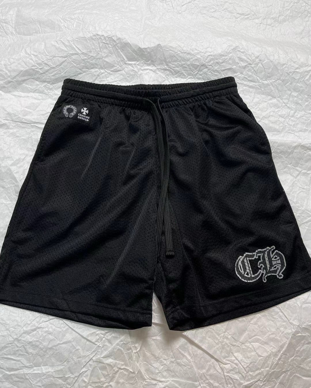 Chrome Hearts Men's Spring/Summer Printed Stretch Drawstring Loose Fit Athletic Shorts Black  #98521