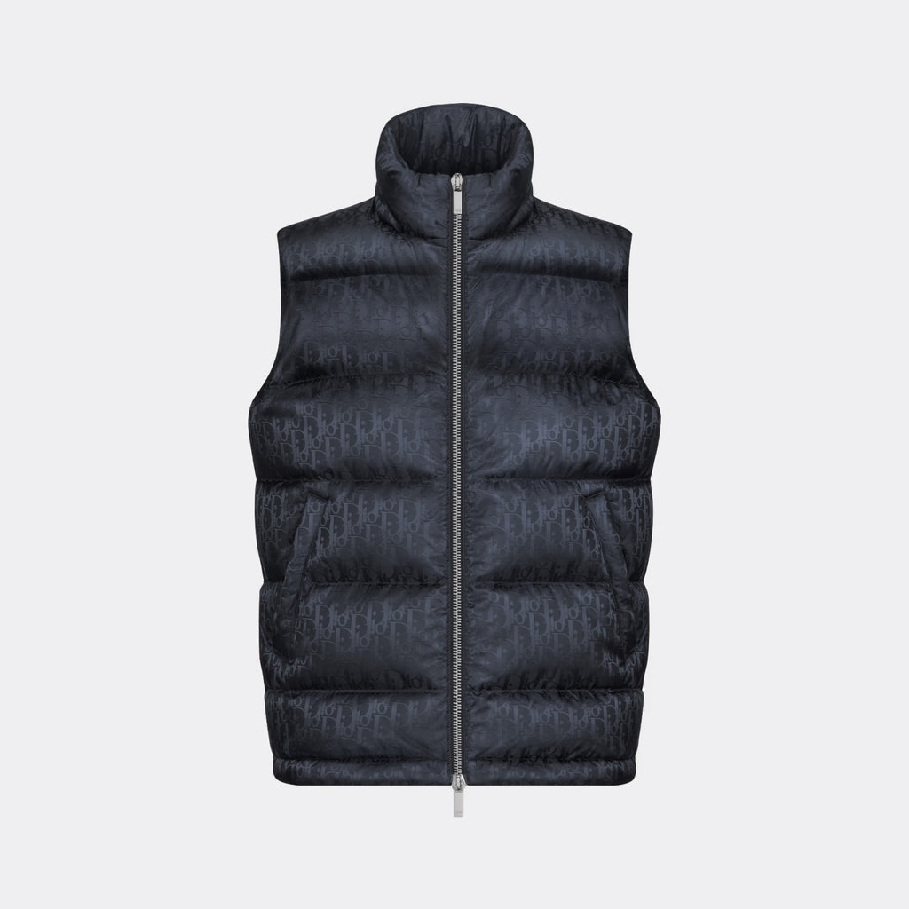 Dior Oblique Sleeveless Down Jacket Zip Puffer Vest Men's Autumn And Winter Fashion Trend Sleeveless Warm Jacket #96497