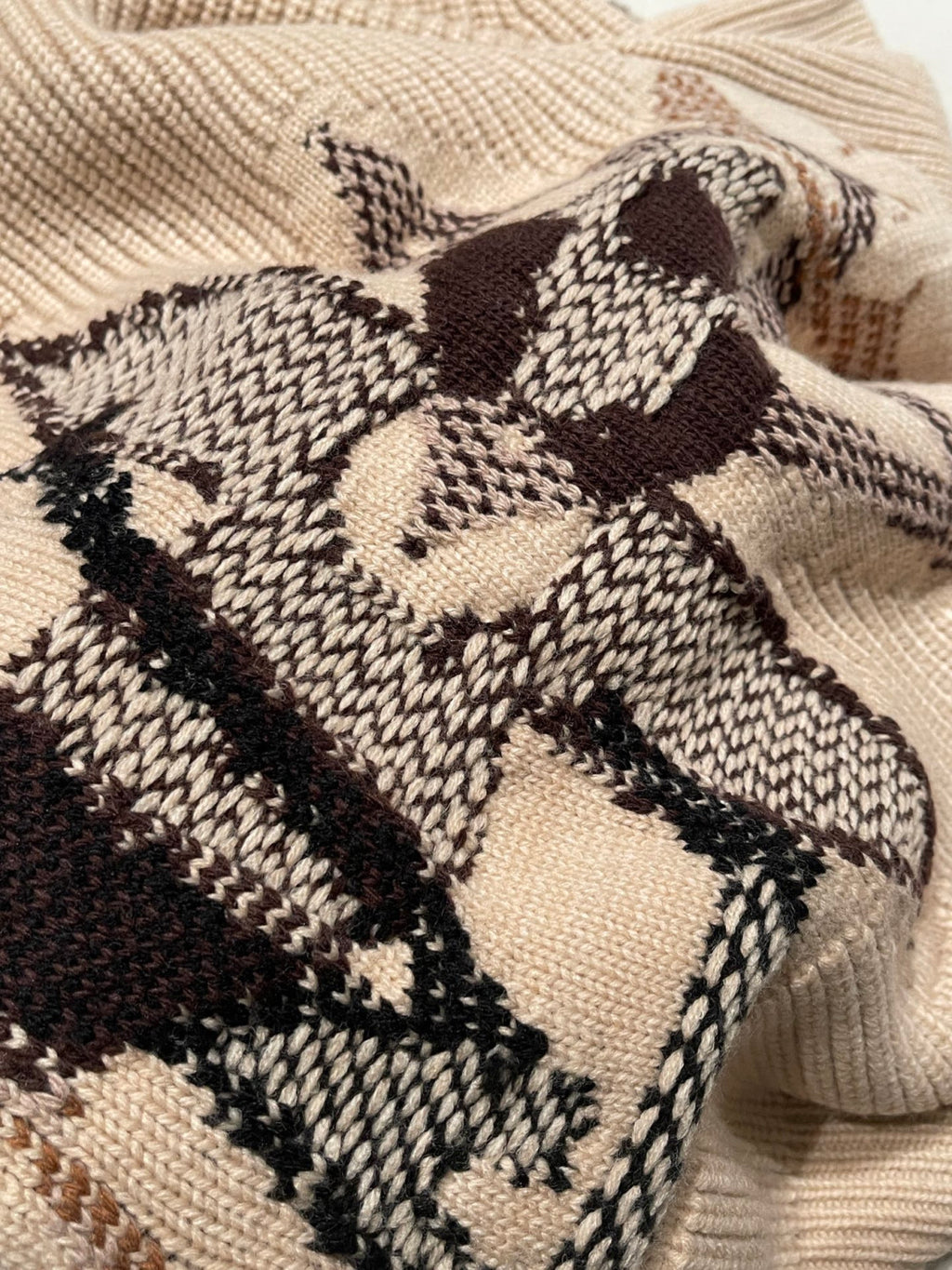 Louis Vuitton Men's Monogram Intarsia Superfine Wool Crew Neck Sweater #333010