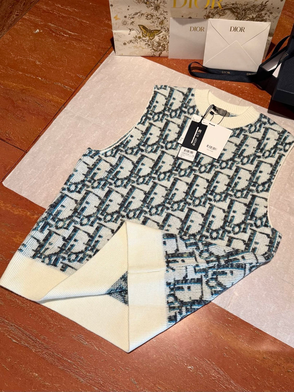 Dior Men's And Women's Spring/Summer Fashion Casual Letter Print Round Neck Sleeveless Wool Knitted Vest Sweater #78297
