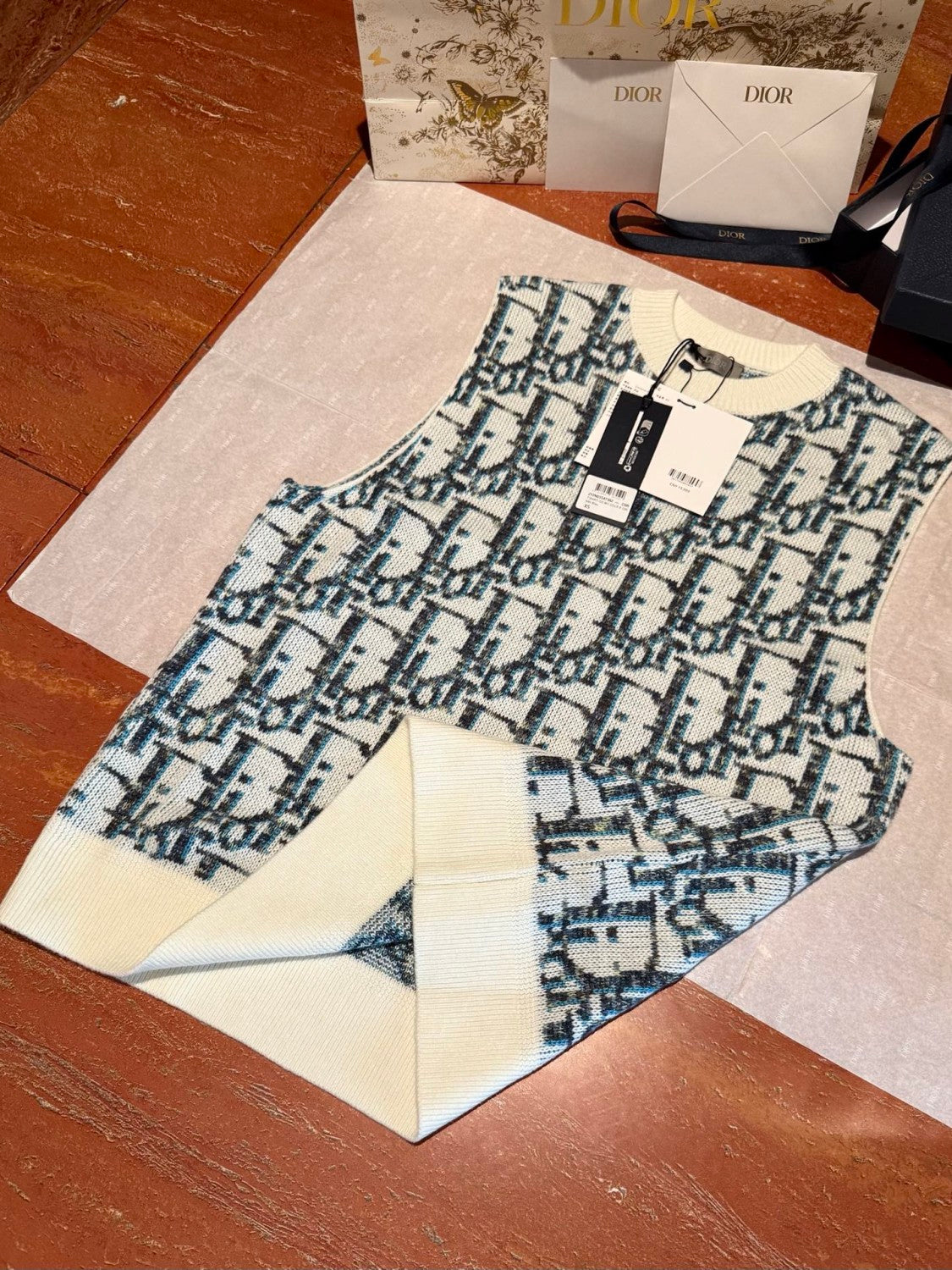Dior Men's And Women's Spring/Summer Fashion Casual Letter Print Round Neck Sleeveless Wool Knitted Vest Sweater #78297