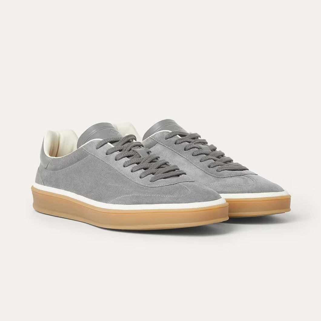 Loro Piana Men's Tennis Walk Dexun Sports Shoes Suede Round Toe Lace-Up Solid Color Four-Season Casual Shoes Low-Top Sneakers Ngvp #315199