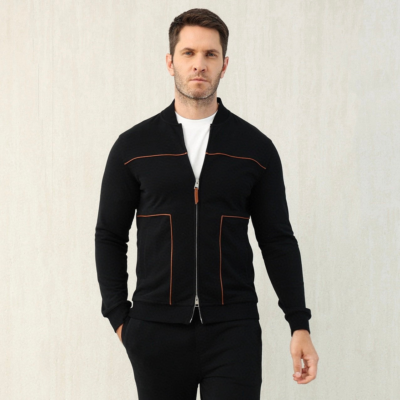 Brunello Cucinelli Men's Spring and Autumn Hooded Long Sleeve Cotton Casual Sports Sweatshirt Zipper Long Sleeve Jacket Ngvp #1766