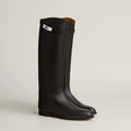 Hermes Jumping Women's Fall/Winter Fashion Classic Solid Color Round Toe Leather Kelly Buckle Classic Riding Boots Shoes #79333