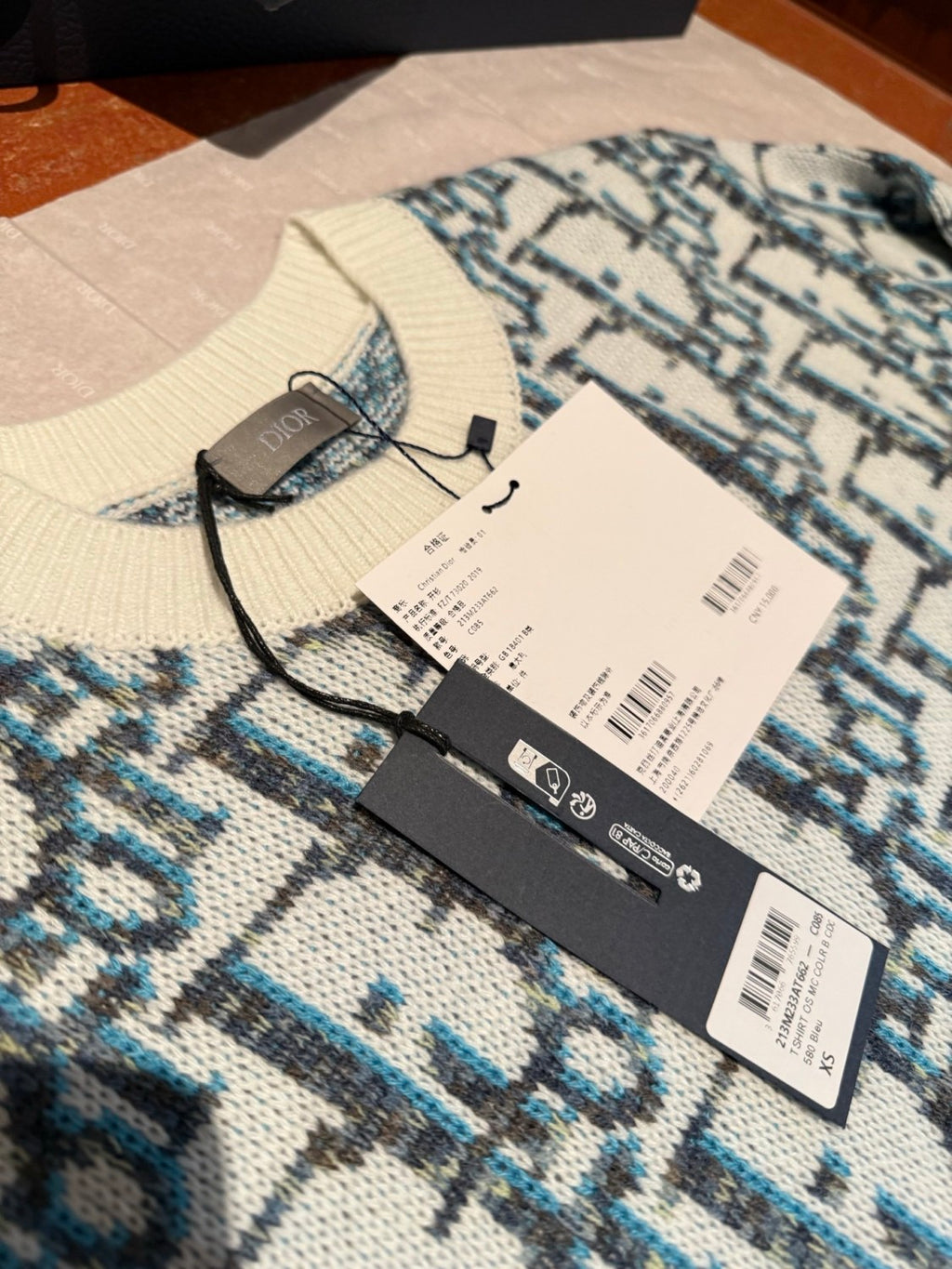 Dior Men's And Women's Spring/Summer Fashion Casual Sheep Wool Jacquard Fabric Oblique Print Round Neck Long Sleeve Knitted Sweater #78298