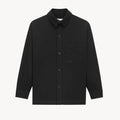 SAINT LAURENT  LE CASSANDR Men's Spring/Fall Fashion Casual Solid-Color Long-Staple Combed Cotton Collared Single-Breasted Long-Sleeve Embroidered Logo Shirt Jacket #78998