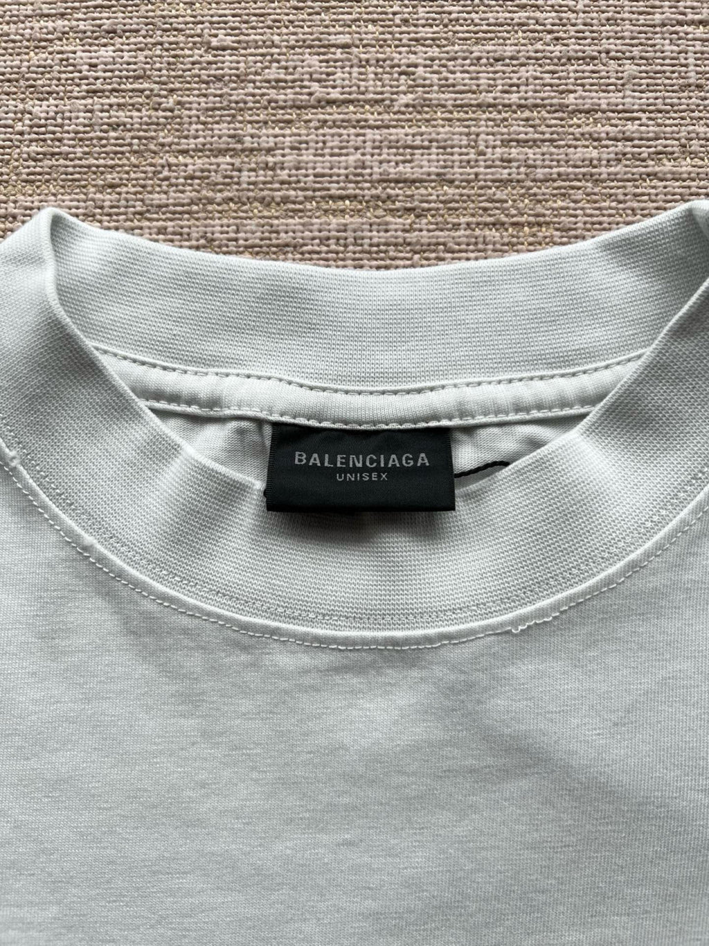 Balenciaga Men's Summer Solid Color Tape Letter Print Round Neck Cotton Short Sleeve T-Shirt #77438