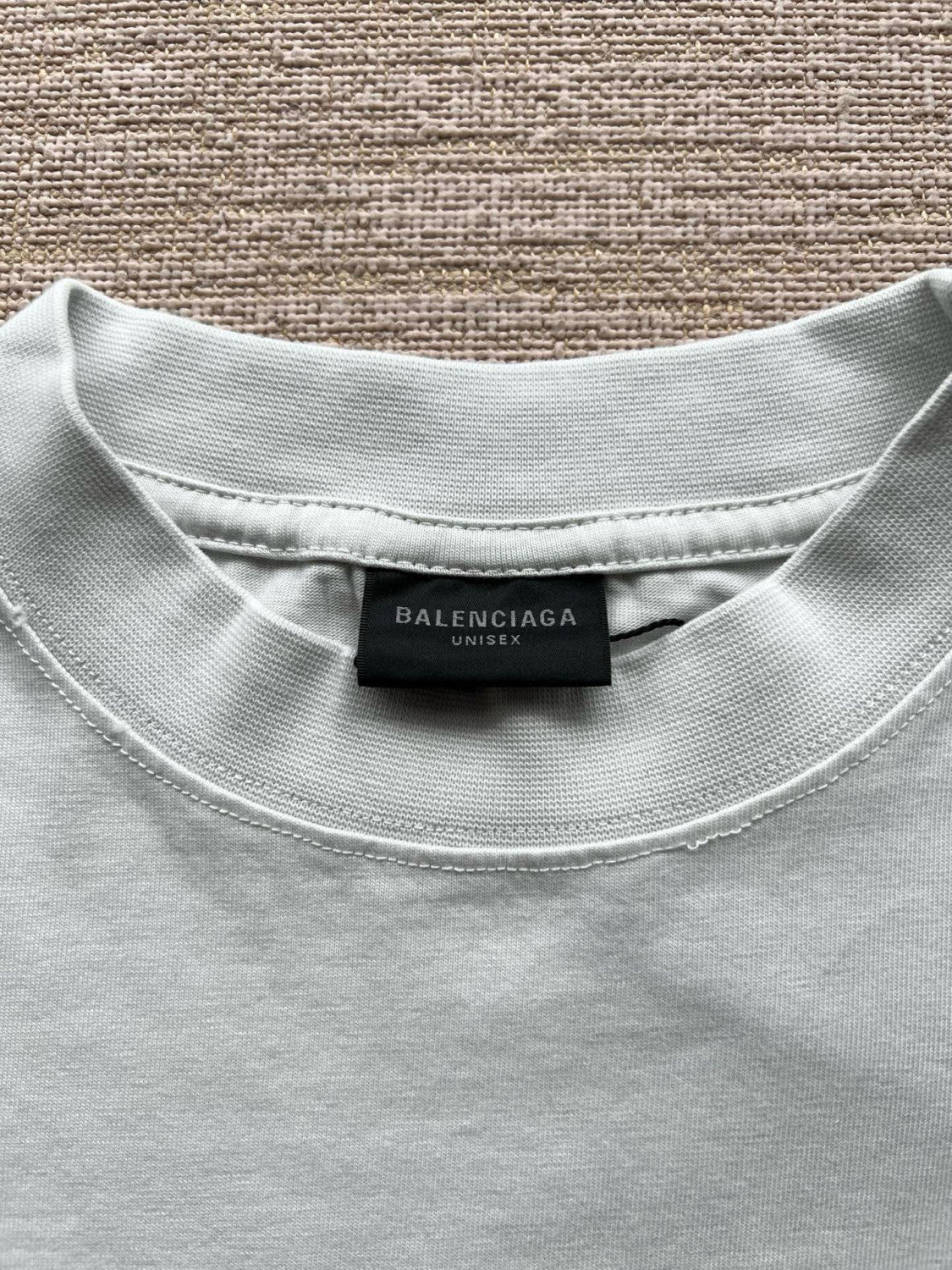 Balenciaga Men's Summer Solid Color Tape Letter Print Round Neck Cotton Short Sleeve T-Shirt #77438