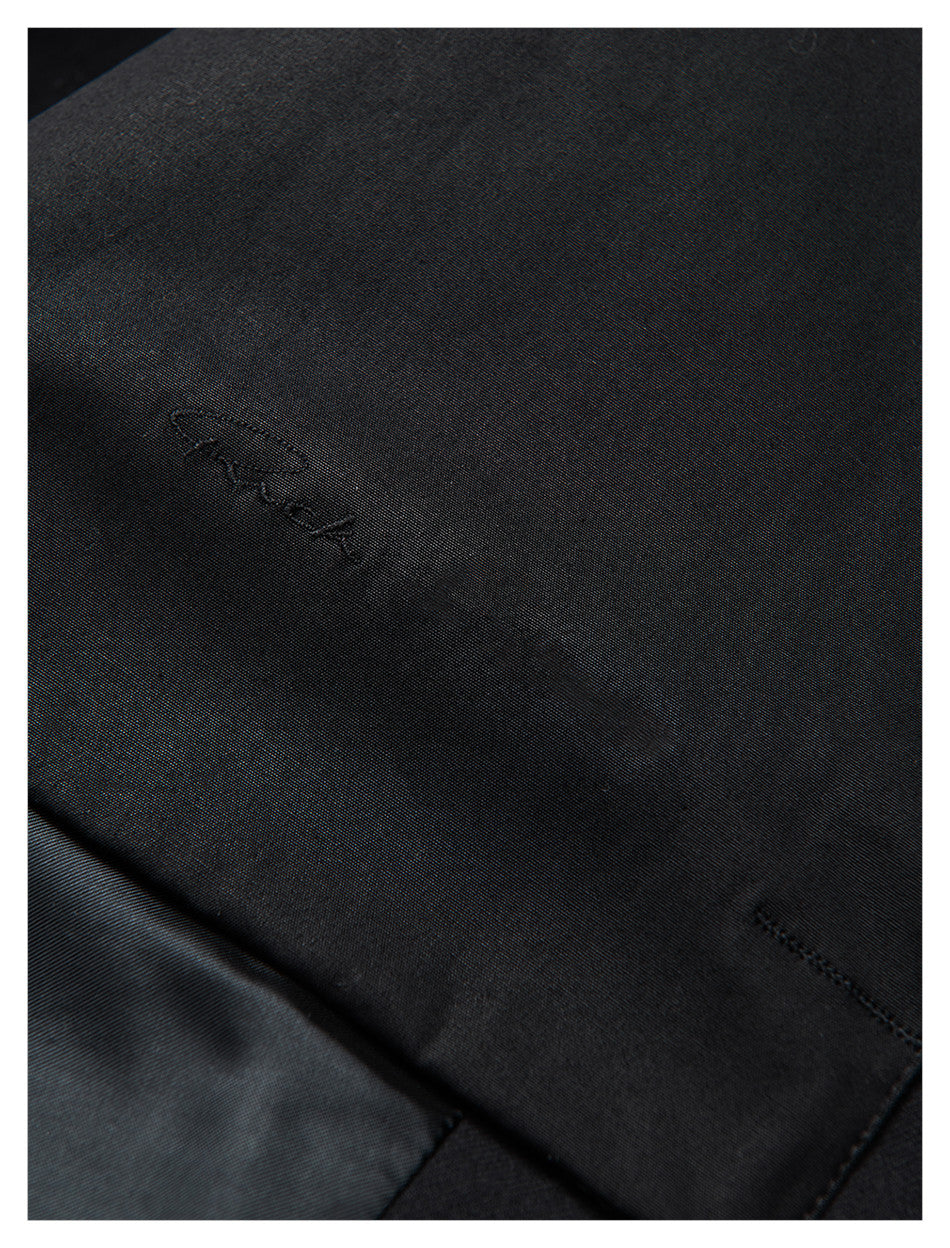 MRLEERO Men's Spring And Fall Black Splicing Design Long Single Breasted Long Sleeved Jacket #73727