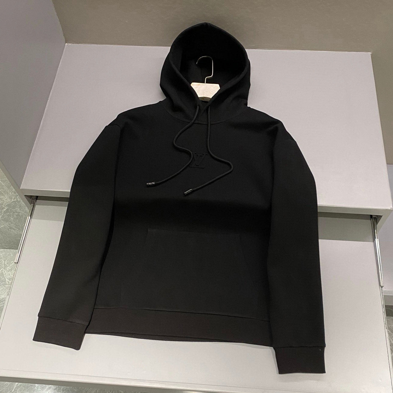 Louis Vuitton Men's Embossed Logo Sport Casual Plain Knit Cotton Hooded Sweatshirt Pullover #97947