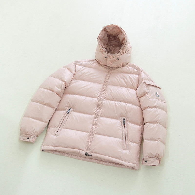 Moncler Men's Women's Maya Series Autumn And Winter Solid Color Zipper Short Warm Hooded Puffer Coat Down Jacket #71728