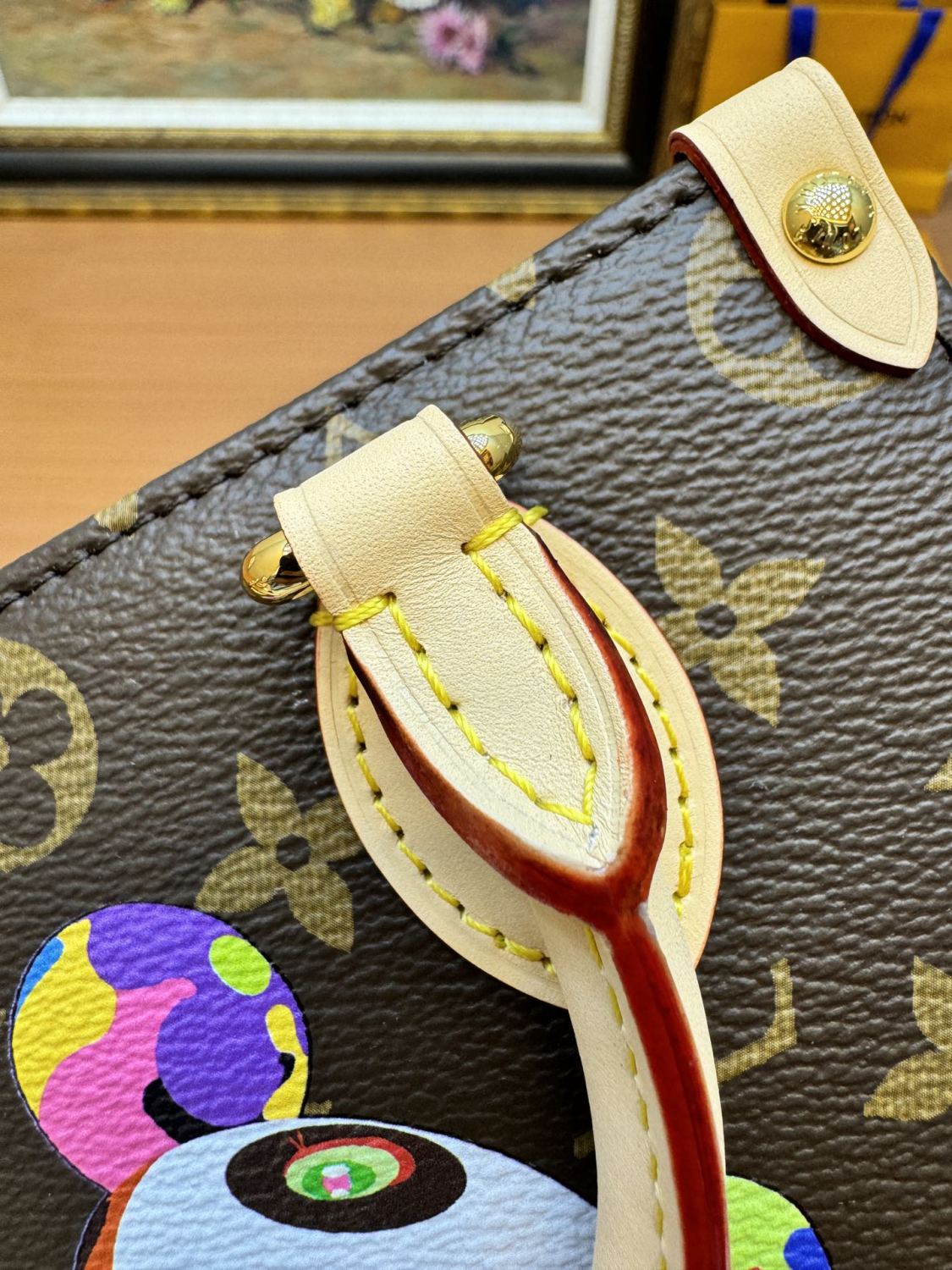Louis Vuitton Lv X Tm Onthego Bb Women's Brown Old Flower Full Printing Removable Adjustable Shoulder Strap Coated Canvas Splicing Cowhide Tote Bag Shopping Bags Shoulder Crossbody Handbags #75413
