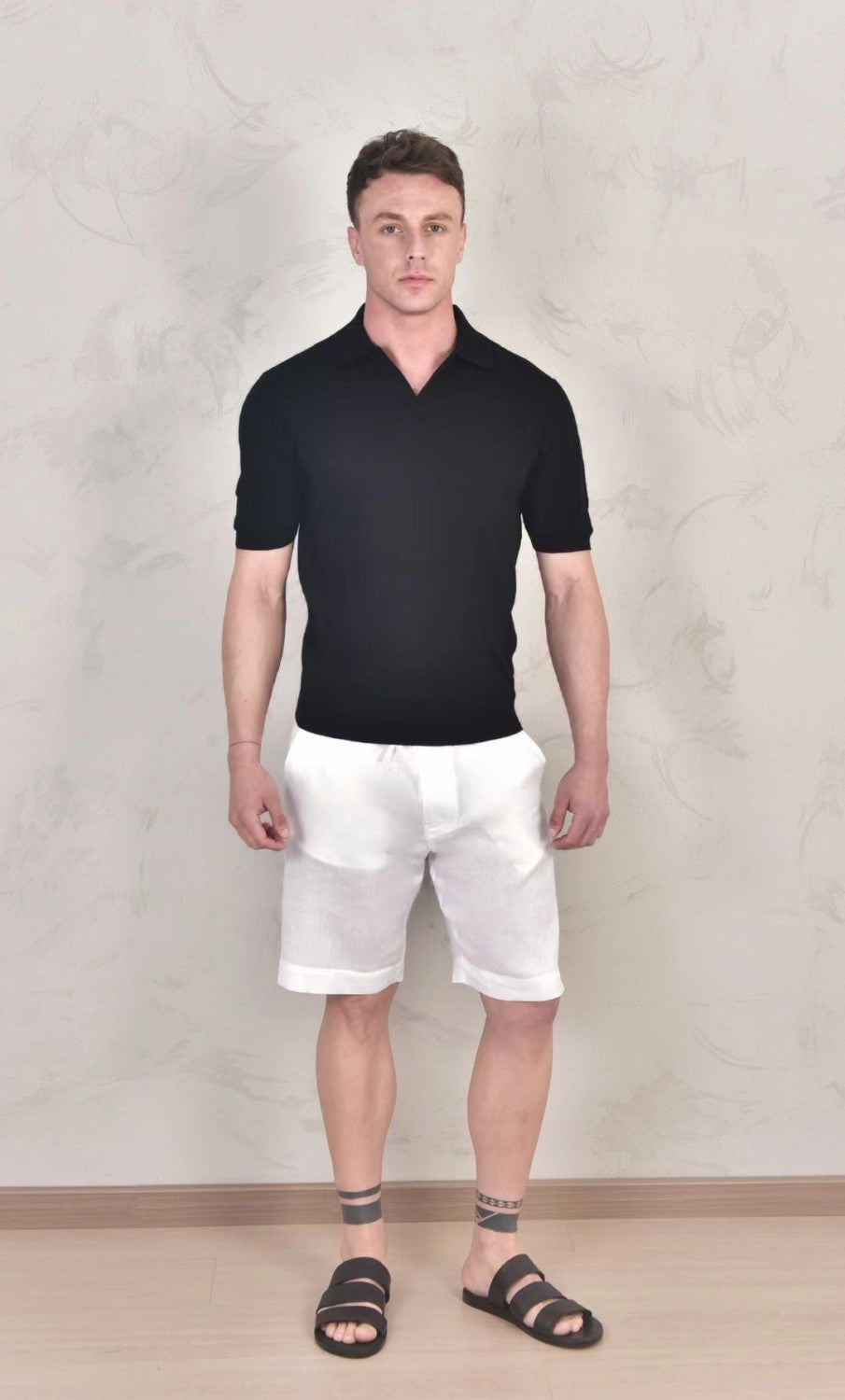 Loro Piana Men's Summer Solid Color Lapel Fit Ryome Short Sleeve Polo Shirt Ngvp #8214