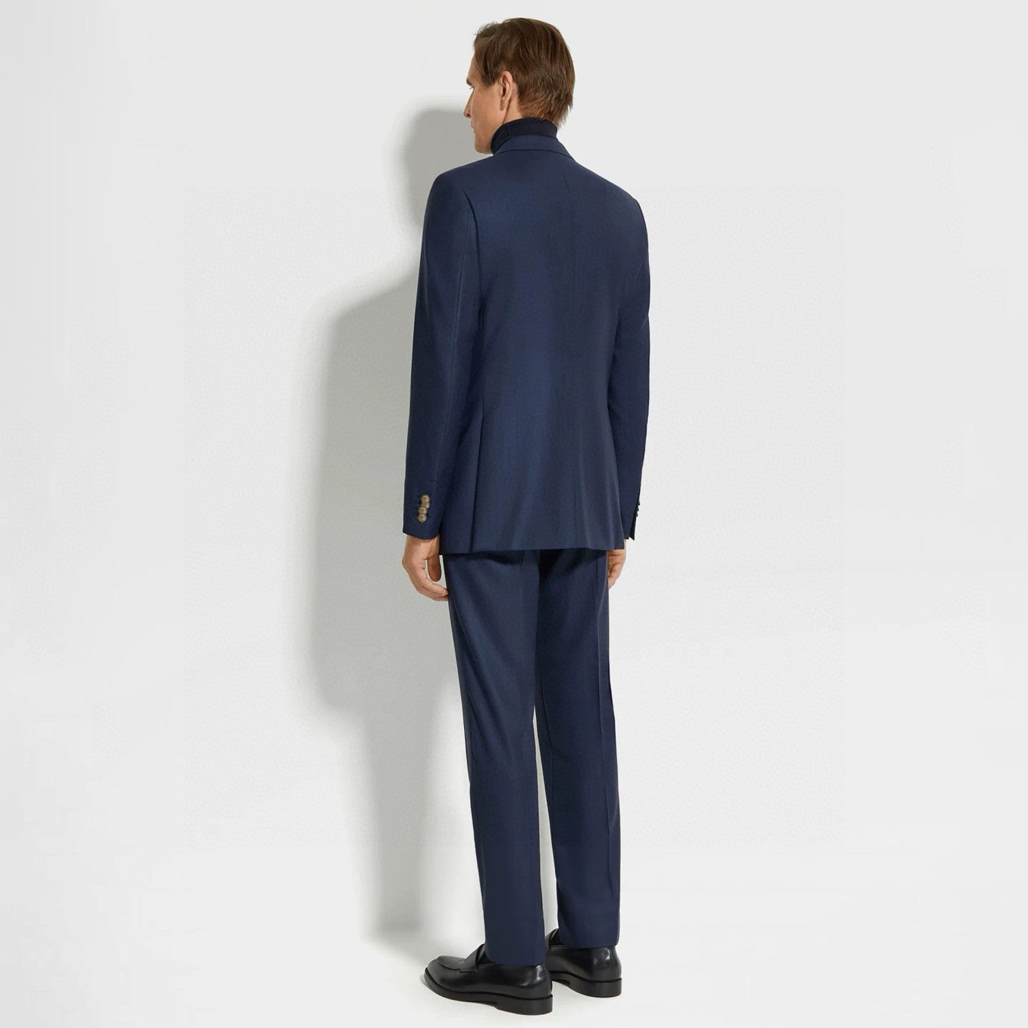 Ermenegildo Zegna  Men'S Spring And Autumn Business Casual Wool Suit Set Navy Blue Temperament Casual Comfortable Formal Suit Jacket Straight Suit Pants Trousers #75986