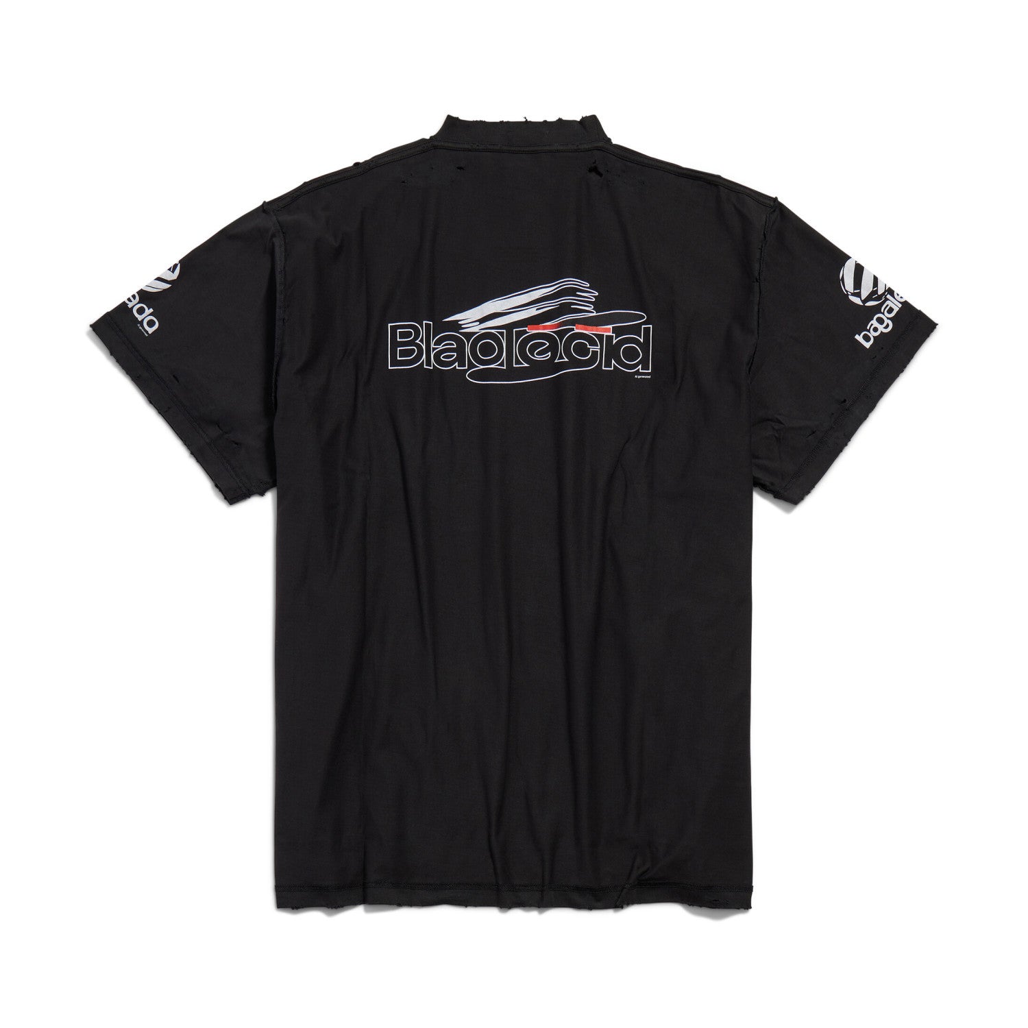 Balenciaga Men's Summer Do-Over Letter Printed Plain Knit Cotton Round Neck Short Sleeve T-Shirt #98971