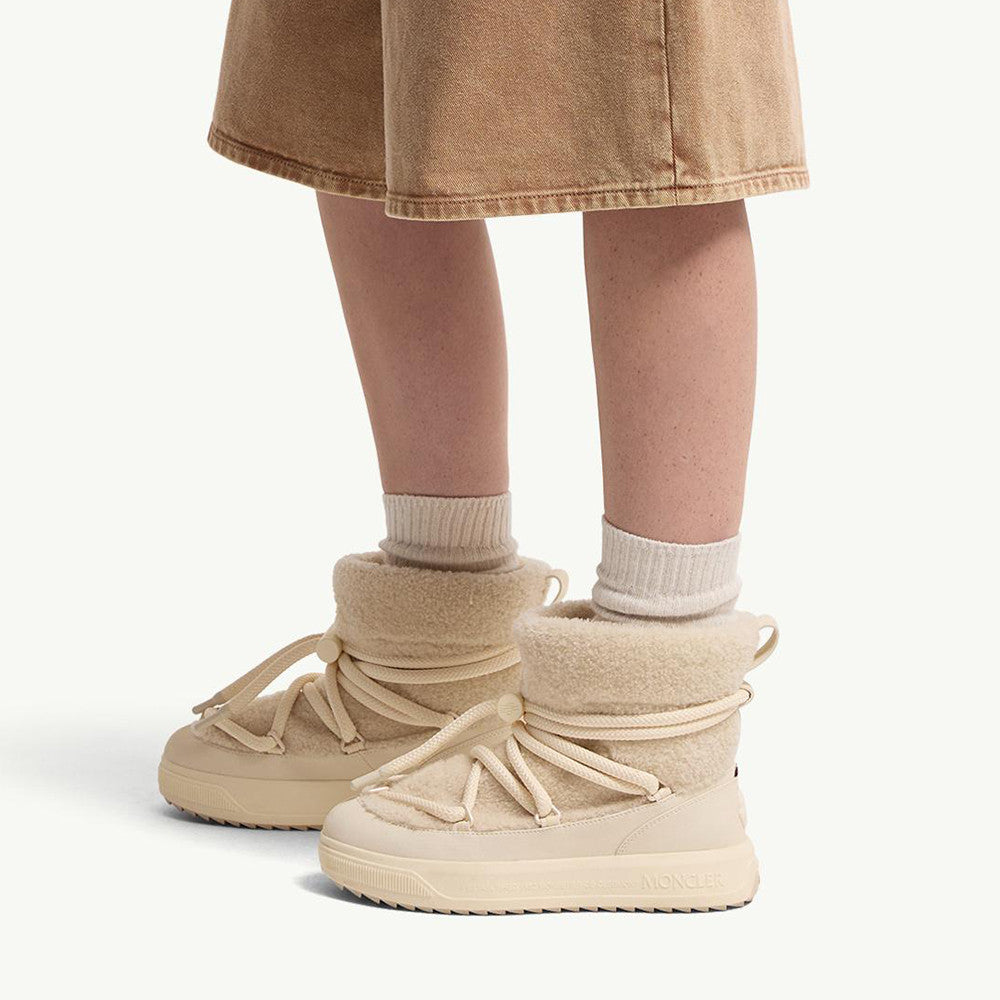 Moncler Light Beige Moncler Altive Mid Teddy Snow Boots #334369