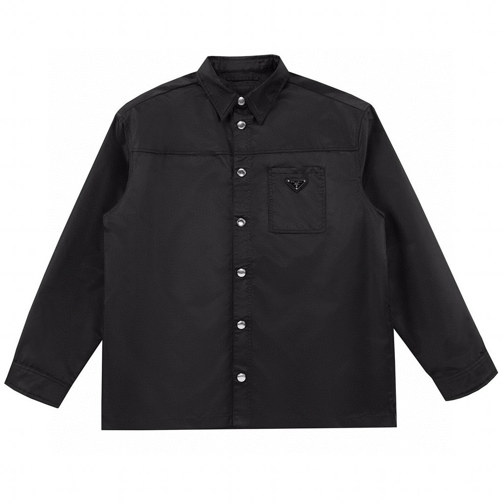 Prada Men's Spring And Autumn Nylon Lapel Single-Breasted Long-Sleeved Shirt Casual Trousers Pants Suit Set #97887