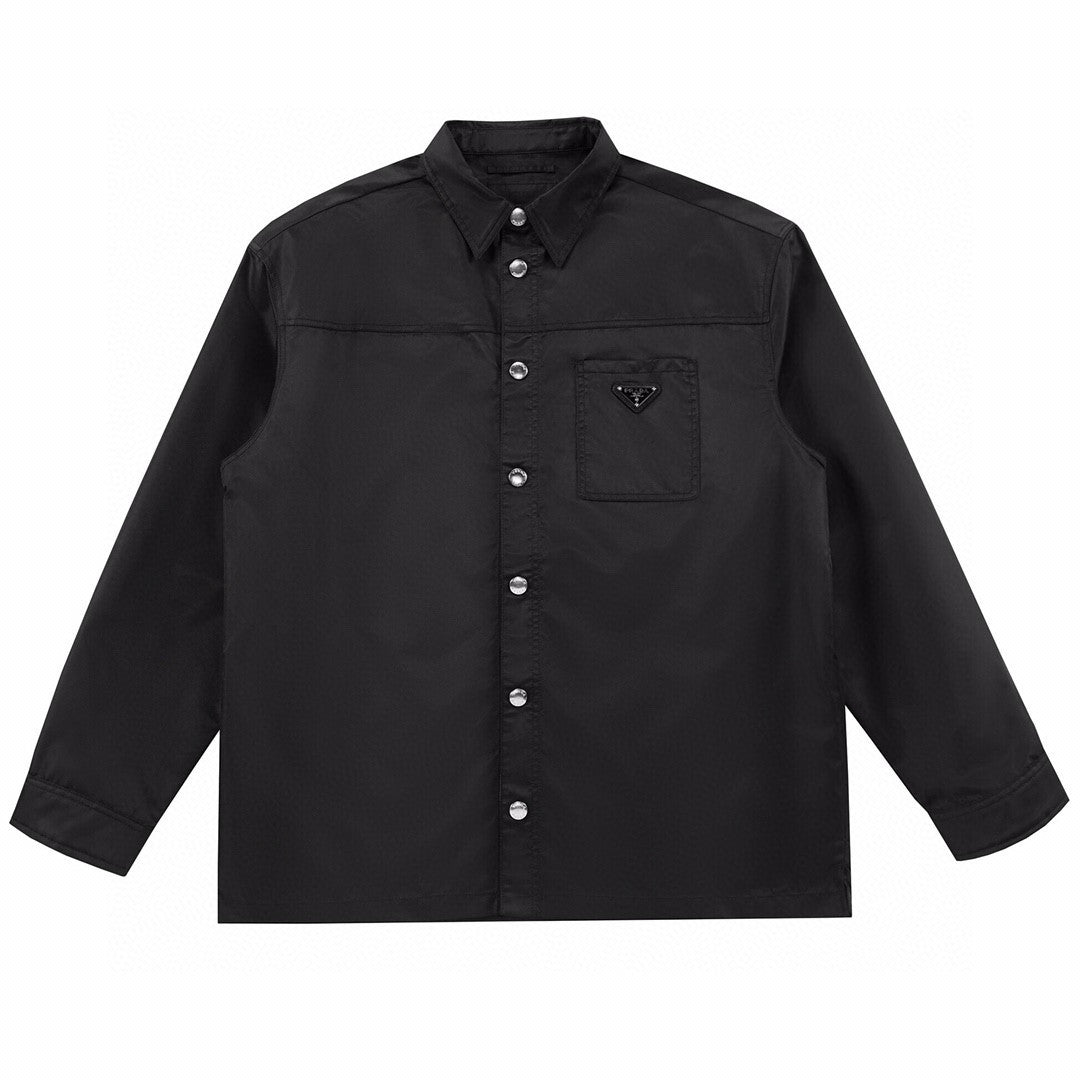 Prada Men's Spring And Autumn Nylon Lapel Single-Breasted Long-Sleeved Shirt Casual Trousers Pants Suit Set #97887