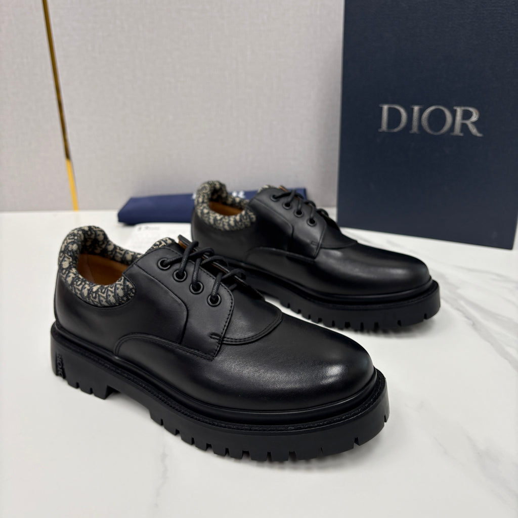 DIOR Dior Explorer III Derby Shoe Black Smooth Calfskin and Black Dior Oblique Jacquard #336111