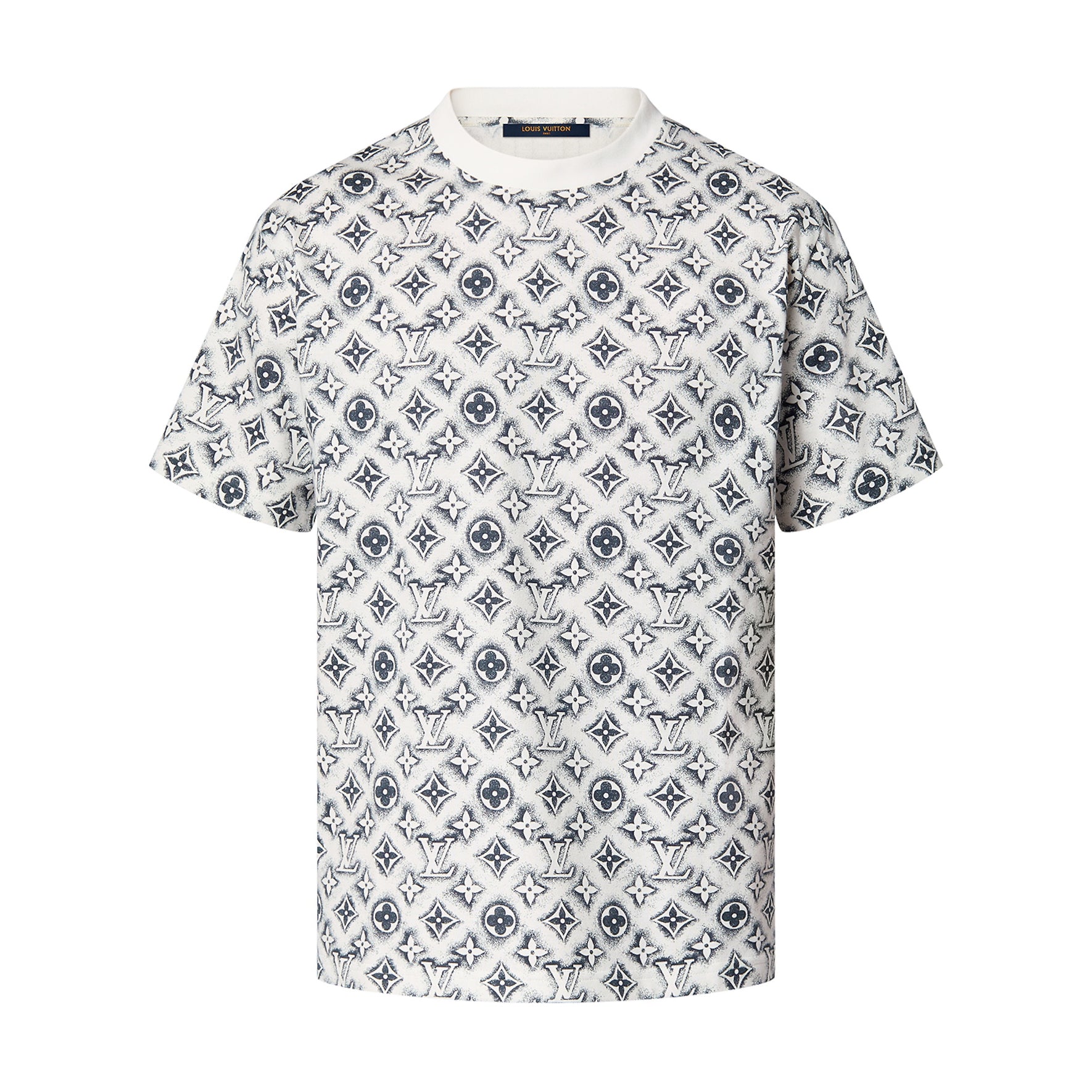 Louis Vuitton Men's Summer Logo Full Print Casual Crew Neck Cotton Short Sleeve T-Shirt #227807