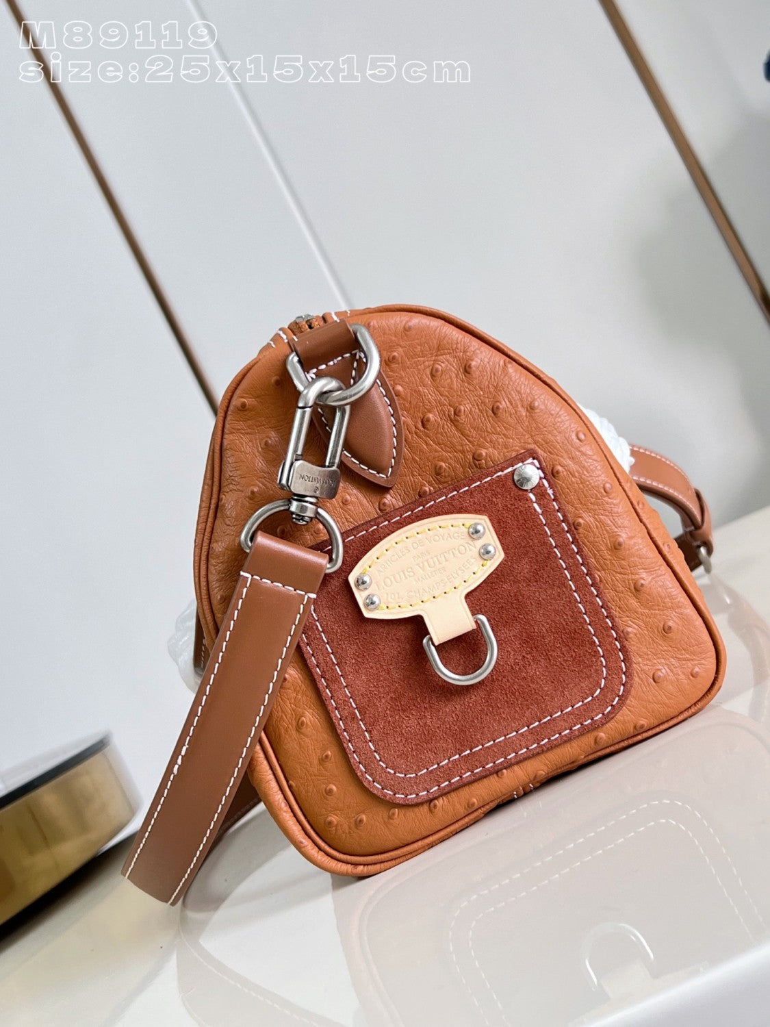 Louis Vuitton Lv Show Men's Speedy 25 Exotic Ostrich N89119 #377227