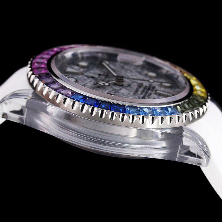 Rolex glass crystal series white tape plus transparent tape blue luminous watch accessories jewelry #82249